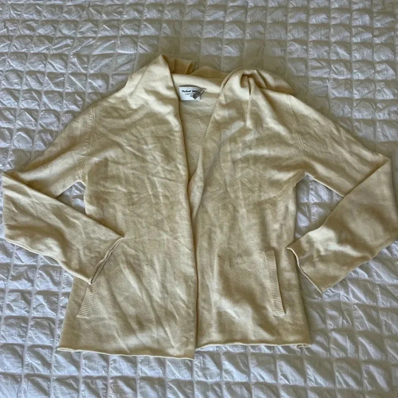 Michael Stars cream wool cashmere blend cardigan - Picture 1 of 8